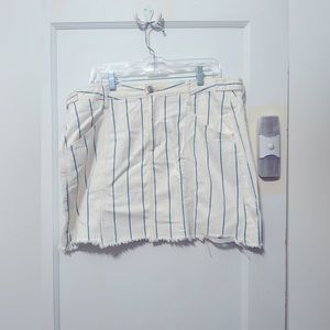 American Eagle White & Blue denim mini skirt